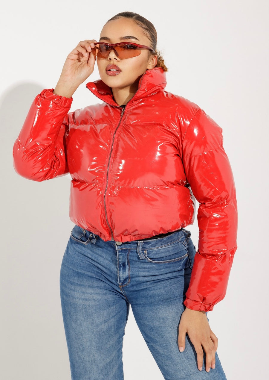 Red Chery Cropped Jacket